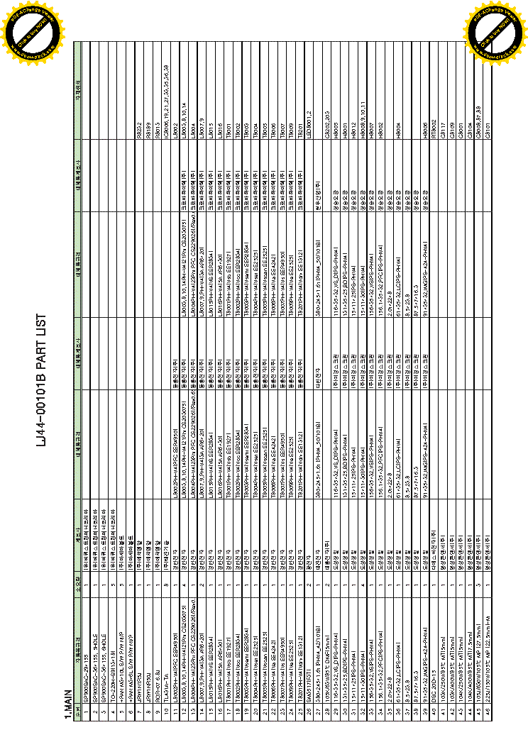 PHILIPS LJ44-00101B PART LIST SMPS service manual