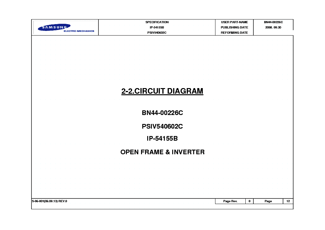 SAMSUNG BN44-00226C POWER SUPPLY SCH service manual (1st page)