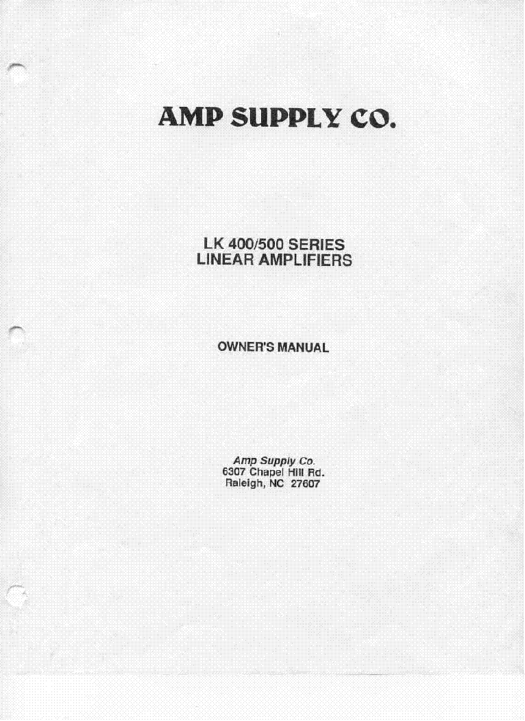 AMP SUPPLY LA1000NT INF Service Manual download, schematics, eeprom