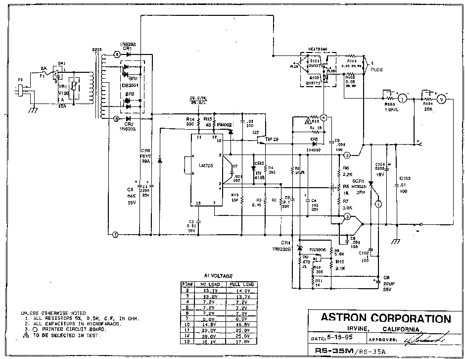 Astron 70 Amp Power Supply Schematic