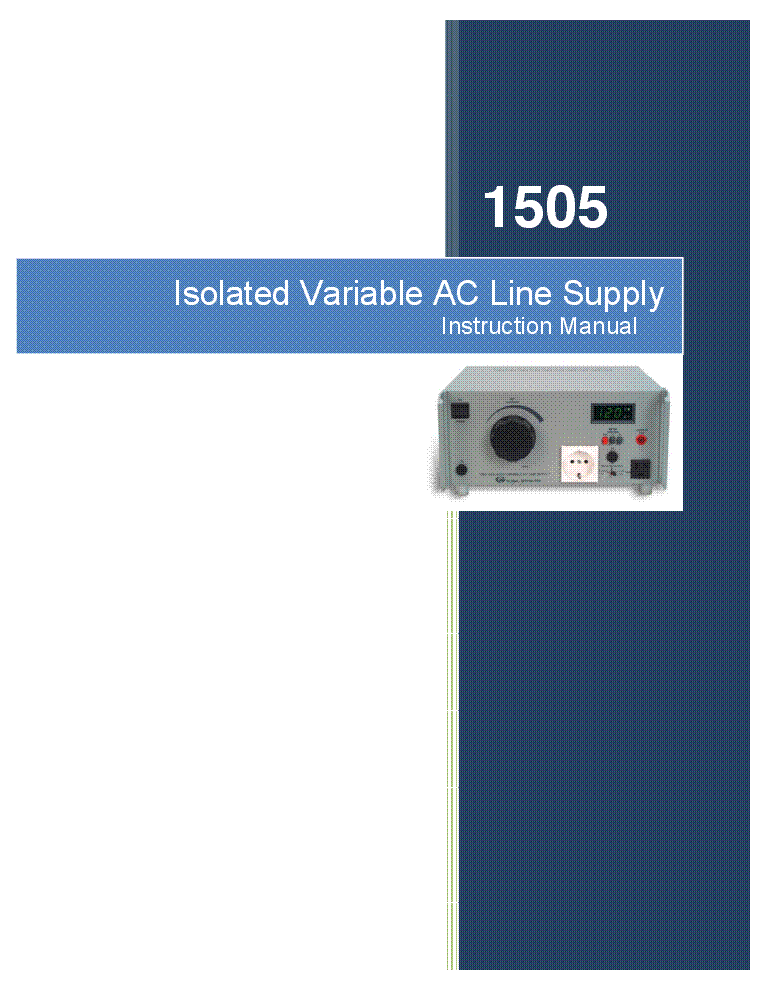 GLOBAL-SPECIALTIES 1505 USER MANUAL PARTS INFO service manual (1st page)