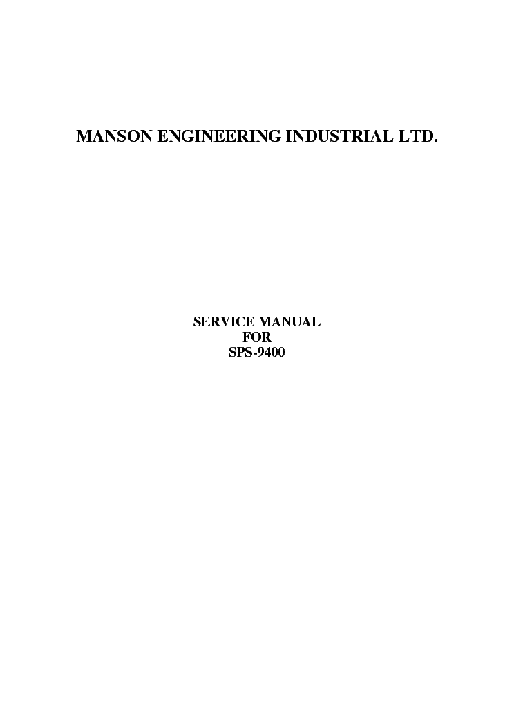 MASON SPS-9400 SWITCH MODE POWER SUPPLY service manual (1st page)