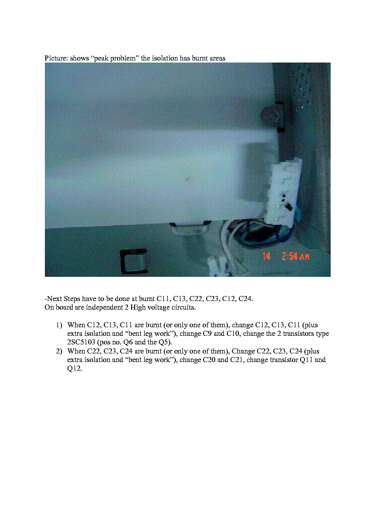 IIYAMA REPAIR INSTRUCTION POWER BOARD PL E511S SCH service manual (2nd page)