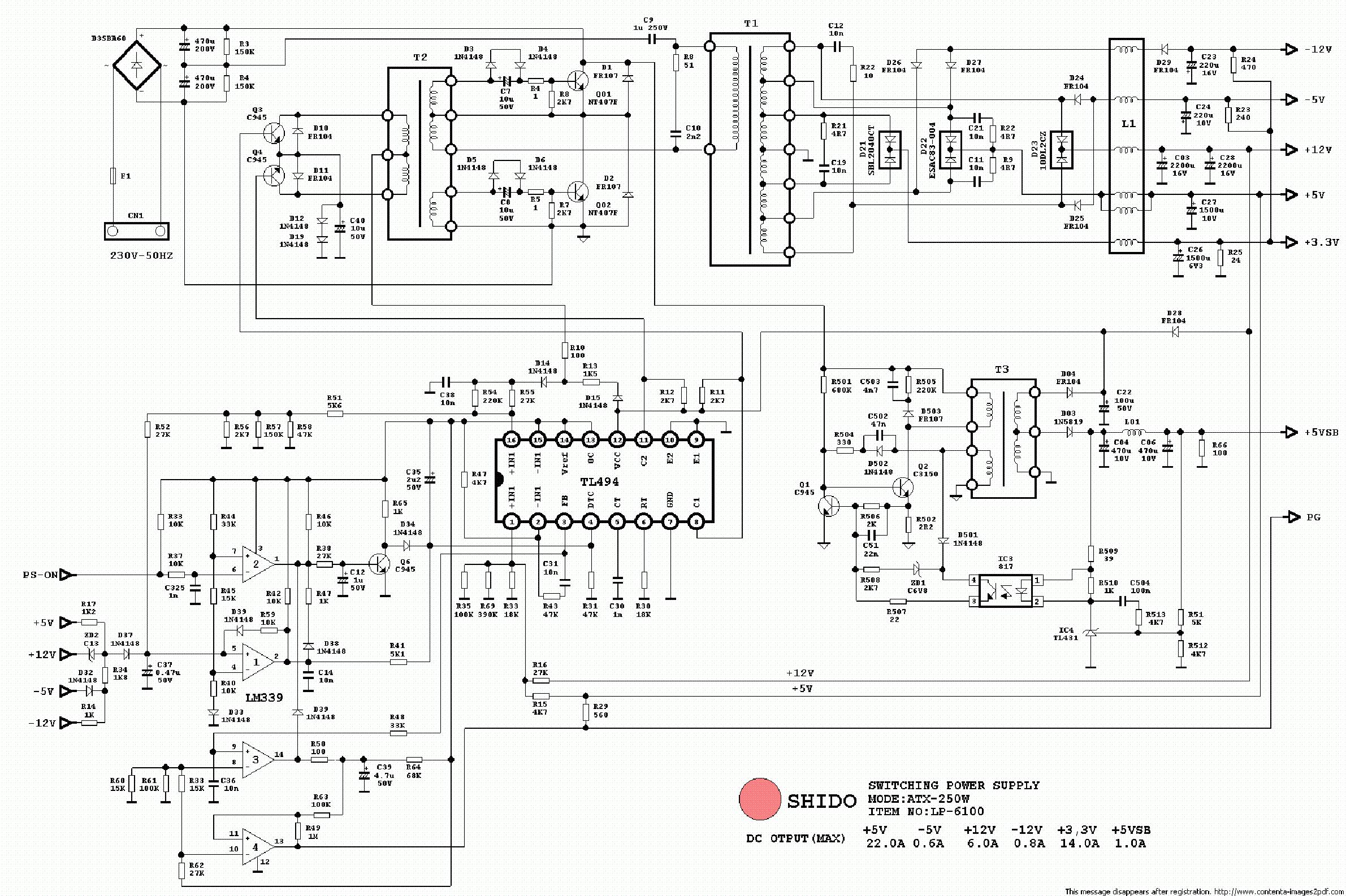 shido_atx 250_pc_power_supply_sch