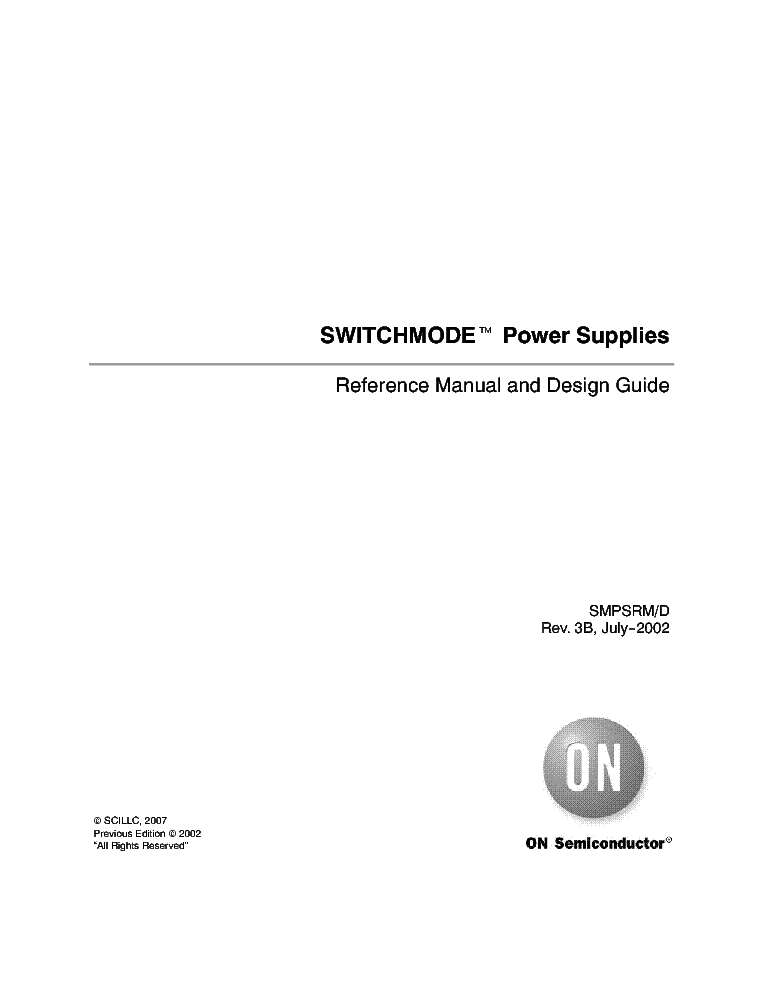 ON SEMICONDUCTOR SWITCHMODE POWER SUPPLY REFERENCE MANUAL service manual (2nd page)